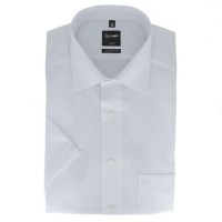 Camicia OLYMP Luxor modern fit UNI POPELINE bianco con Nuovo Kent collar in taglio moderno