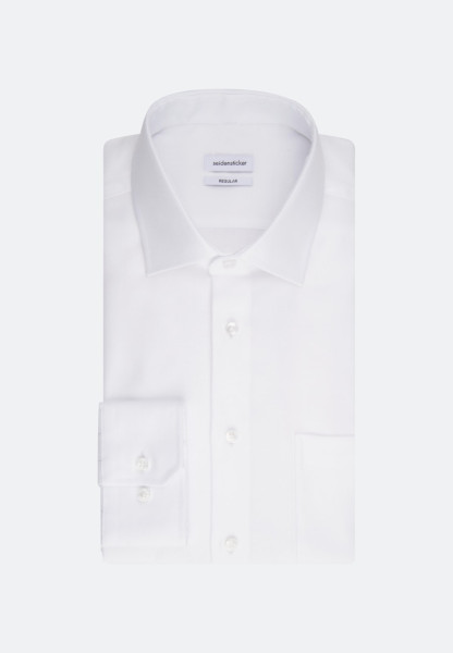 Camicia Seidensticker REGULAR FIT TWILL bianco con Business Kent collar in taglio classico