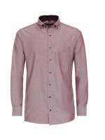 Camicia CASAMODA COMFORT FIT STRUTTURA rosso con Button Down collar in taglio classico