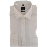 Camicia OLYMP Luxor modern fit UNI POPELINE beige con Nuovo Kent collar in taglio moderno