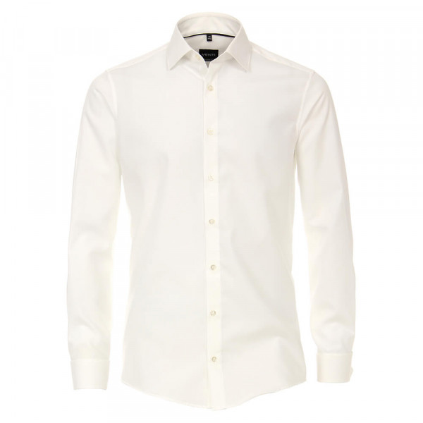 Camicia Venti MODERN FIT UNI POPELINE beige con Kent collar in taglio moderno