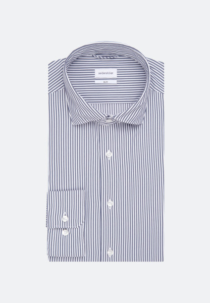 Camicia Seidensticker SLIM FIT UNI STRETCH blu scuro con Kent collar in taglio stretto