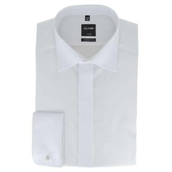 Camicia Eterna COMFORT FIT TWILL bianco con Kent classico collar in taglio classico