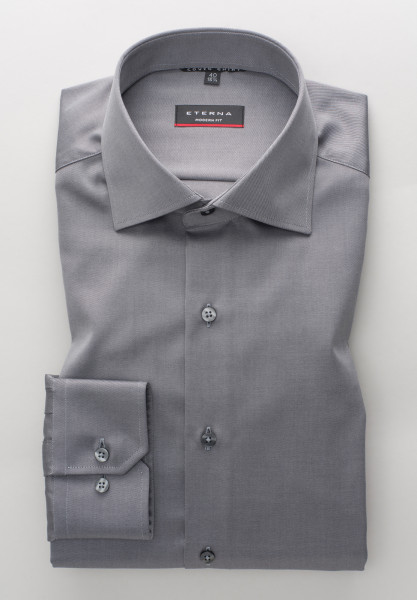 Camicia Eterna MODERN FIT TWILL marrone con Kent classico collar in taglio moderno