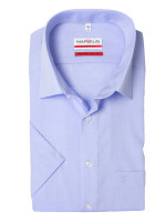 Chemise Marvelis MODERN FIT CHAMBRAY bleu clair avec col Nouveau Kent en coupe moderne