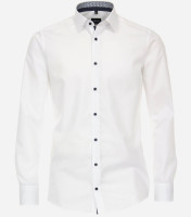 Camicia Venti MODERN FIT UNI POPELINE bianco con Kent collar in taglio moderno