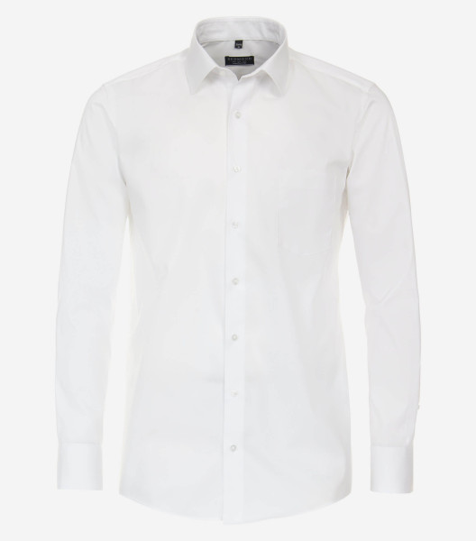 Camicia Redmond COMFORT FIT UNI POPELINE bianco con Kent collar in taglio classico