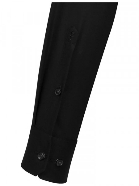 SEIDENSTICKER Slim Fit Hemd Schwarz Business Kent Popeline - Ansicht 1