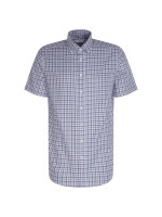 Chemise Seidensticker MODERN TWILL bleu clair avec col Button Down en coupe moderne