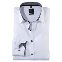 Camicia OLYMP No. Six super slim UNI POPELINE bianco con Urban Kent collar in taglio super stretta