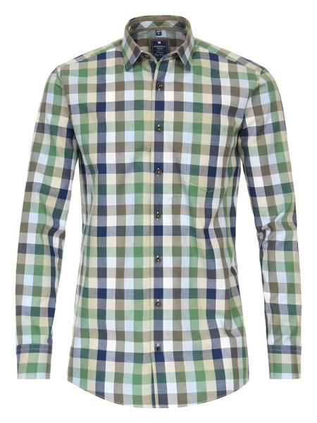 Camicia Redmond REGULAR FIT TWILL verde con Button Down collar in taglio classico