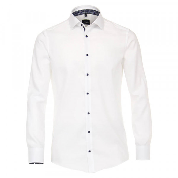 Camicia Venti MODERN FIT STRUTTURA bianco con Kent collar in taglio moderno