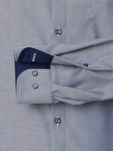 VENTI Comfort Fit Hemd Dunkelblau Button-Down Struktur - Ansicht 2