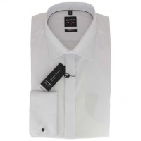 Camicia OLYMP Level Five soirée body fit UNI POPELINE bianco con New York Kent collar in taglio stretto