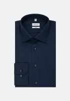 Camicia Seidensticker EXTRA SLIM STRUTTURA blu scuro con Business Kent collar in taglio super stretta