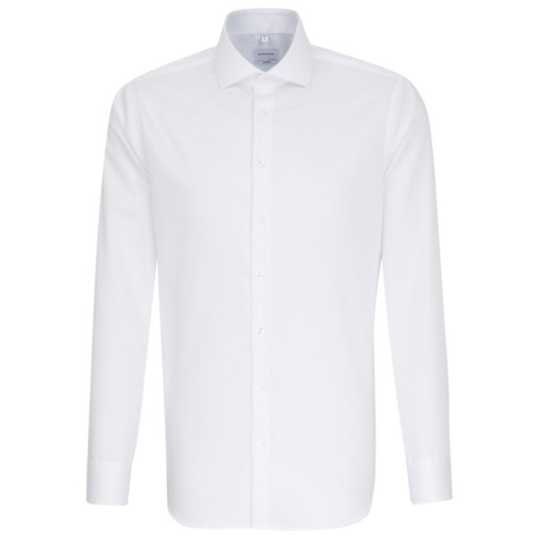 Seidensticker SHAPED Hemd TWILL weiss mit Spread Kent Kragen in moderner Schnittform