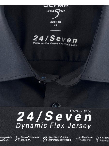 OLYMP Slim Fit Hemd Marine New York Kent Jersey - Ansicht 1
