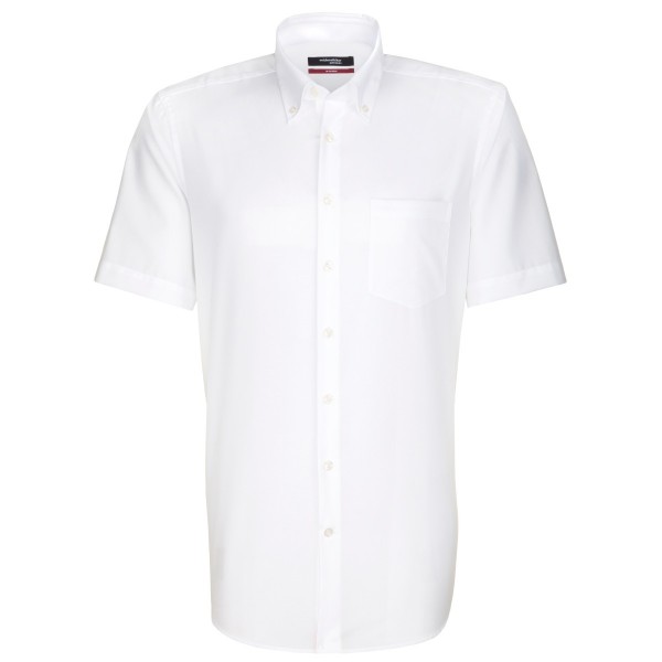 Camicia Seidensticker REGULAR UNI POPELINE bianco con Button Down collar in taglio moderno