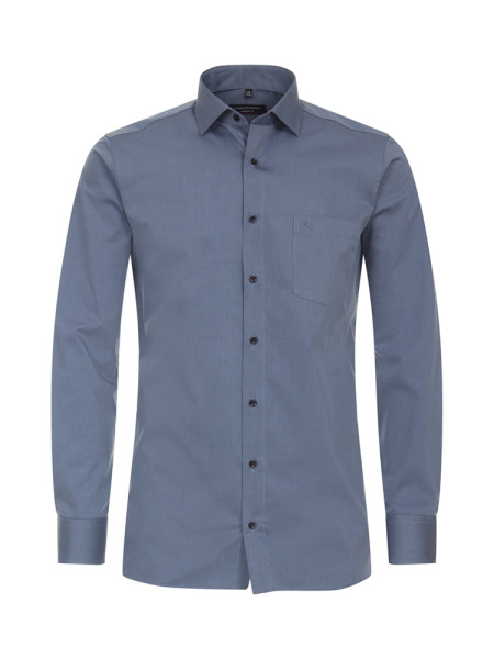 Camicia CasaModa MODERN FIT UNI POPELINE blu medio con Kent collar in taglio moderno