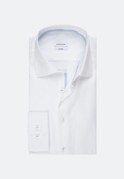 Camicia Seidensticker TAILORED STRUTTURA bianco con Business Kent collar in taglio stretto