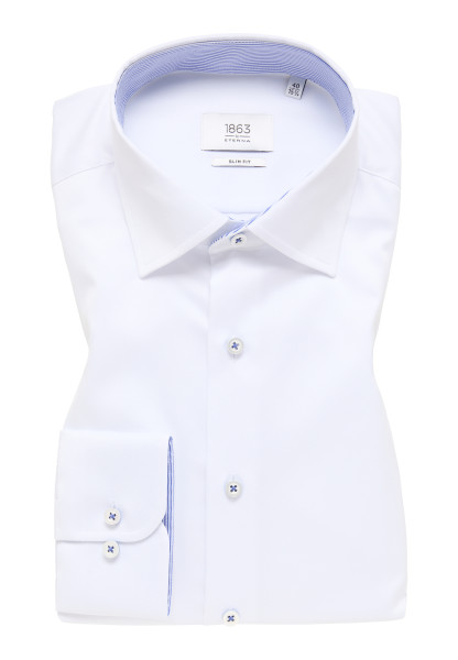 Eterna Hemd SLIM FIT TWILL weiss mit Classic Kent Kragen in schmaler Schnittform