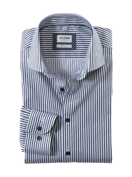 Camicia OLYMP LEVEL 5 UNI STRETCH blu scuro con Royal Kent collar in taglio stretto