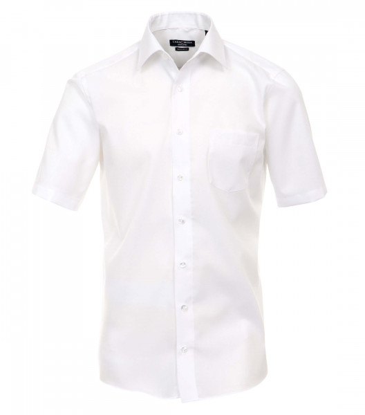 Camicia CASAMODA COMFORT FIT UNI POPELINE bianco con Kent collar in taglio classico