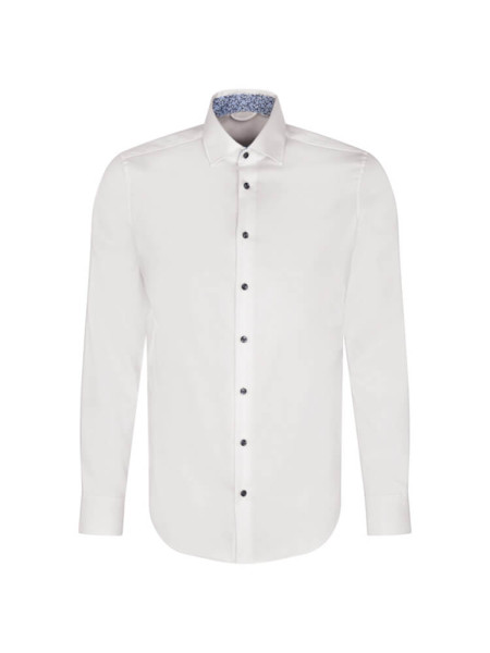 Camicia Seidensticker SLIM TWILL bianco con Nuovo Kent collar in taglio stretto