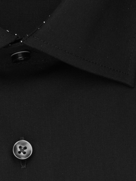 SEIDENSTICKER Regular Fit Hemd Schwarz Business Kent Popeline - Ansicht 3