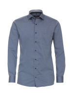 Camicia CasaModa MODERN FIT UNI POPELINE blu medio con Kent collar in taglio moderno