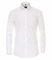 Chemise Venti MODERN FIT UNI POPELINE blanc avec col Kent en coupe moderne