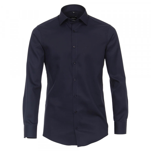 Camicia Venti MODERN FIT UNI POPELINE blu scuro con Kent collar in taglio moderno