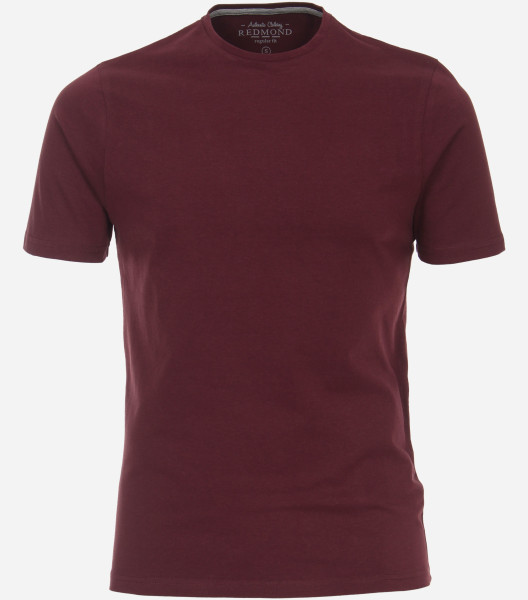 Redmond T-Shirt REGULAR FIT JERSEY dunkelrot mit Rundhals Kragen in klassischer Schnittform