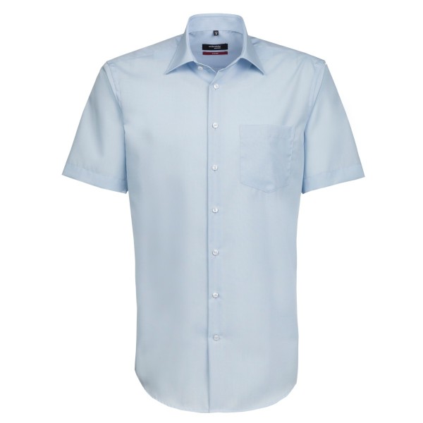 Chemise Seidensticker REGULAR FIL À FIL bleu clair avec col Business Kent en coupe moderne