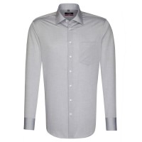 Camicia Seidensticker REGULAR CHAMBRAY grigio con Business Kent collar in taglio moderno