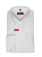 Camicia Marvelis BODY FIT UNI POPELINE bianco con New York Kent collar in taglio stretto