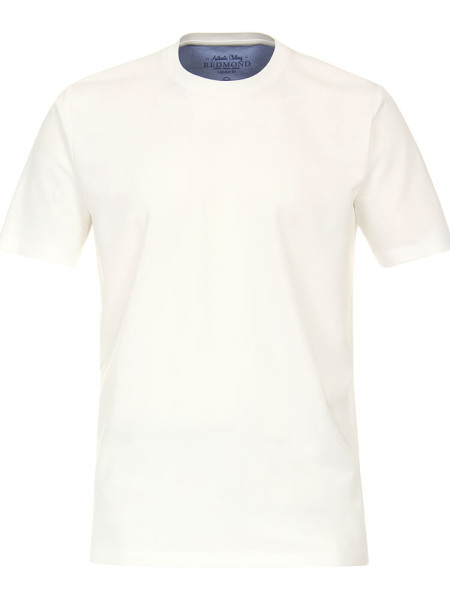 Maglietta Redmond REGULAR FIT JERSEY bianco con Collo rotondo collar in taglio classico