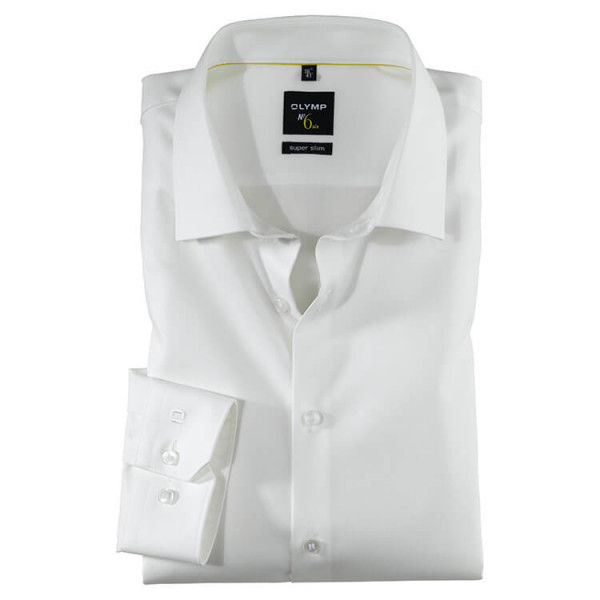 OLYMP No. Six super slim Hemd TWILL beige mit Urban Kent Kragen in super schmaler Schnittform