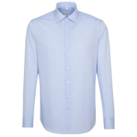 Camicia Seidensticker SLIM FIT UNI POPELINE azzurro con Business Kent collar in taglio stretto