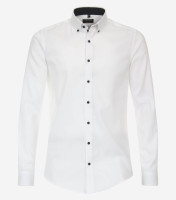 Camicia Redmond SLIM FIT STRUTTURA bianco con Button Down collar in taglio stretto