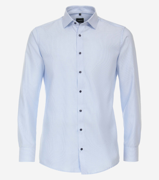 Chemise Venti MODERN FIT STRUCTURE bleu clair avec col Kent en coupe moderne