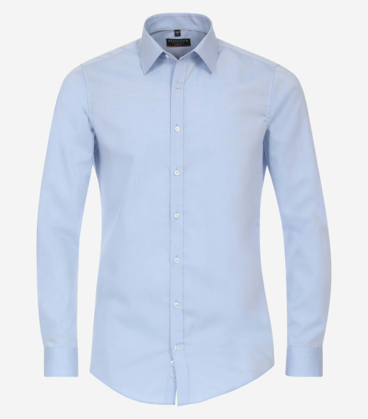 Camicia Redmond SLIM FIT UNI POPELINE azzurro con Kent collar in taglio stretto