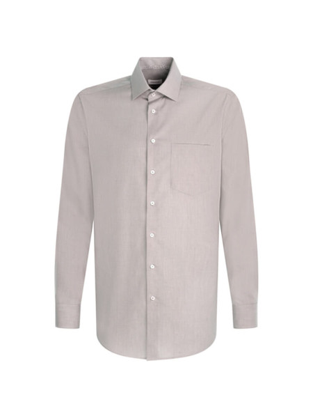 Camicia Seidensticker MODERN STRUTTURA grigio con Business Kent collar in taglio moderno