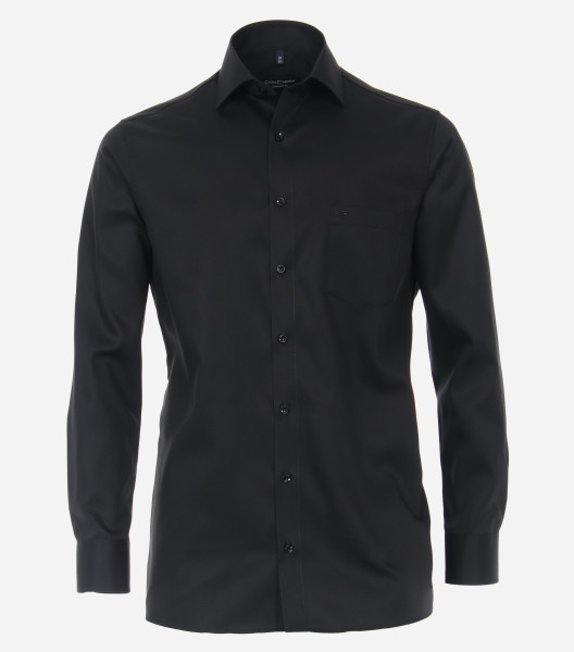CasaModa Hemd COMFORT FIT TWILL schwarz mit Kent Kragen in klassischer Schnittform