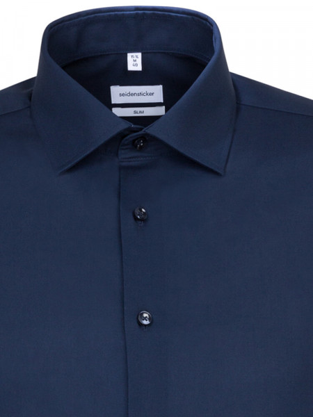SEIDENSTICKER Slim Fit Hemd Marine Business Kent Popeline - Ansicht 2