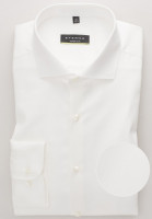 Camicia Eterna SUPER SLIM TWILL beige con Spaccato  collar in taglio super stretta