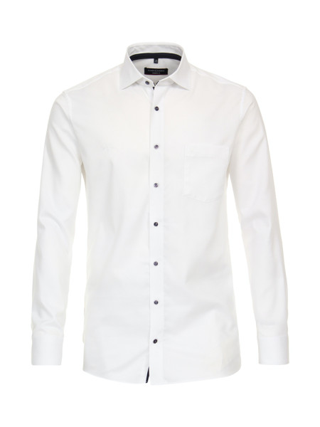 Camicia CASAMODA MODERN FIT UNI POPELINE bianco con Kent collar in taglio moderno