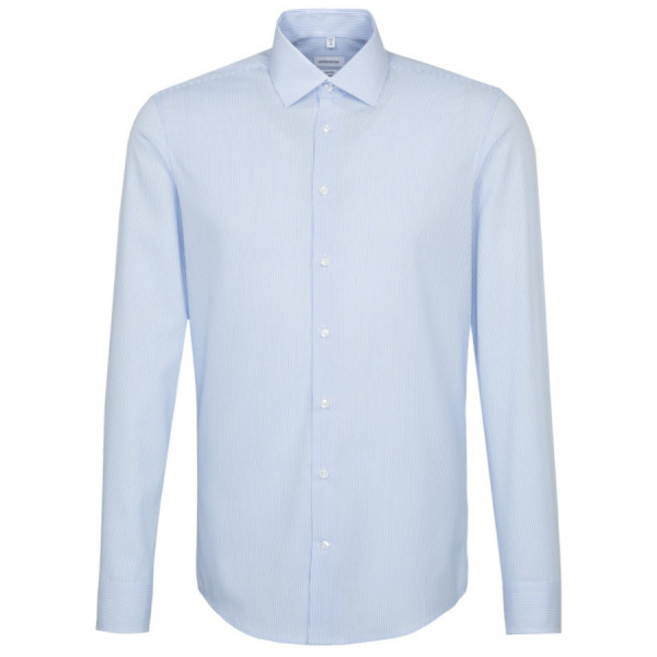 Chemise Seidensticker SHAPED OFFICE bleu clair avec col Business Kent en coupe moderne