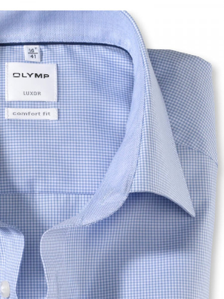 OLYMP Comfort Fit Hemd Mittelblau New Kent Popeline
