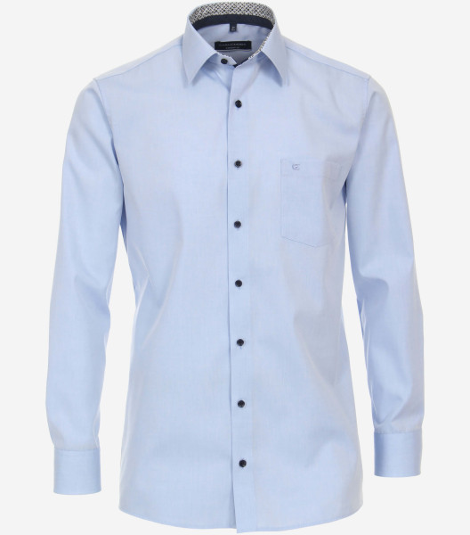 Camicia CasaModa COMFORT FIT UNI POPELINE azzurro con Kent collar in taglio classico
